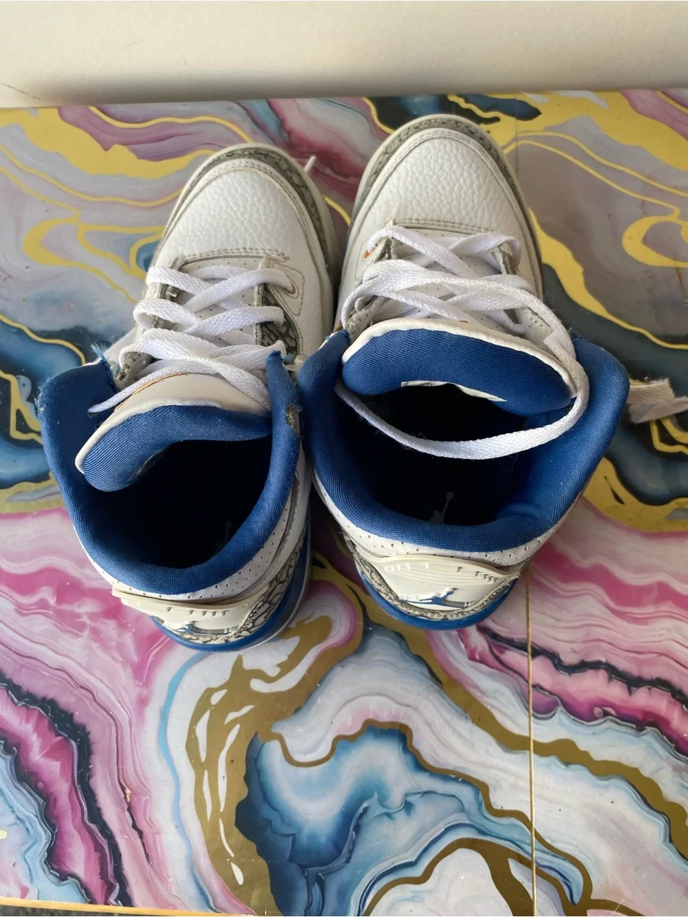 Air Jordan 3 Retro Wizards True Blue Preschool Sneakers 12C Streetwear
